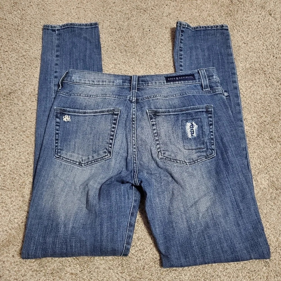 Rock & Republic Women's Berlin Jeans Embellised & Distressed 8 M - Picture 5 of 12